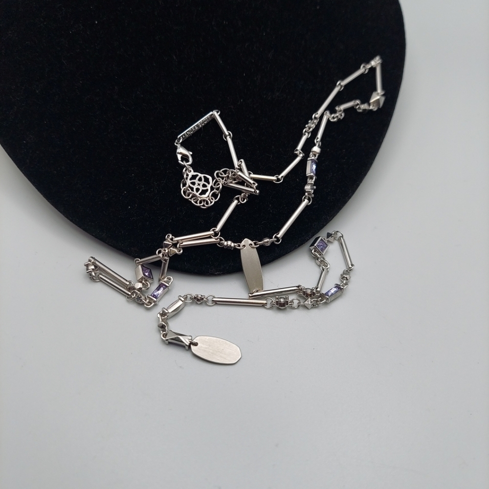 Kendra Scott Silver Necklace with Purple Accents - Picture 12 of 16